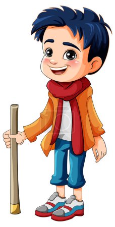 Illustration for Cute boy cartoon character illustration - Royalty Free Image