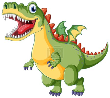 Illustration for Fairy tail dinosaur cartoon character illustration - Royalty Free Image