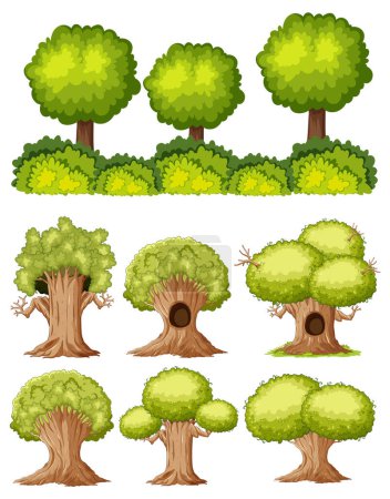Simple tree cartoon isolated illustration