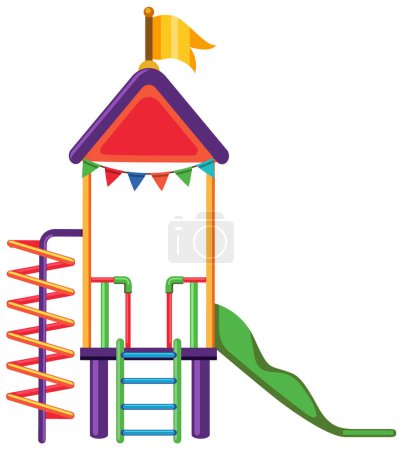 Illustration for Outdoor playground slide for kids illustration - Royalty Free Image