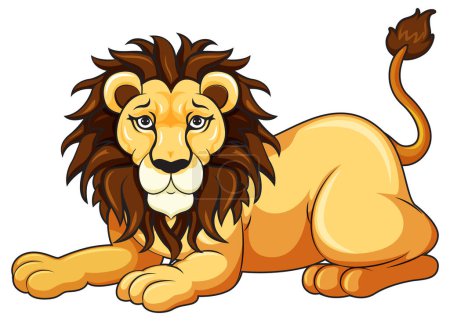Téléchargez les illustrations : Lion reposant sur le sol illustration - en licence libre de droit