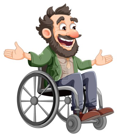 Illustration for Elderly people sitting on wheelchair illustration - Royalty Free Image
