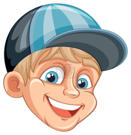 Illustration for Cheerful Boy with Positive Expression Cartoon illustration - Royalty Free Image