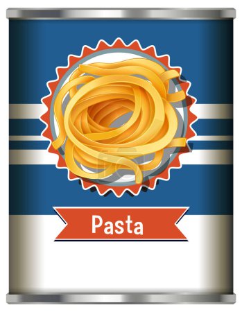 Illustration for Canned Pasta On White Background illustration - Royalty Free Image