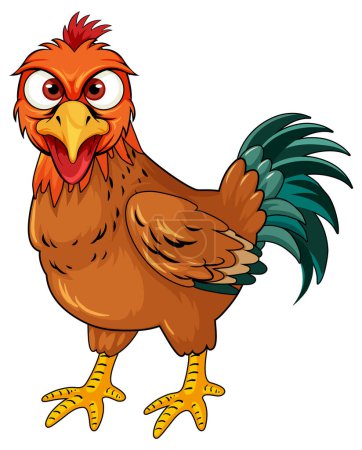 Téléchargez les illustrations : Une illustration de personnage de dessin animé de poulet - en licence libre de droit