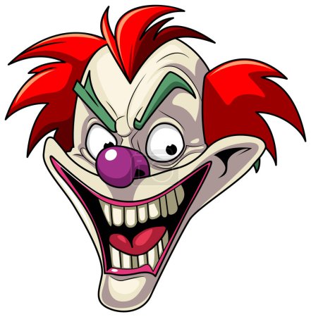 Creepy joker cartoon character illustration