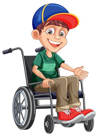 Téléchargez les illustrations : Illustration d'une personne handicapée en fauteuil roulant - en licence libre de droit