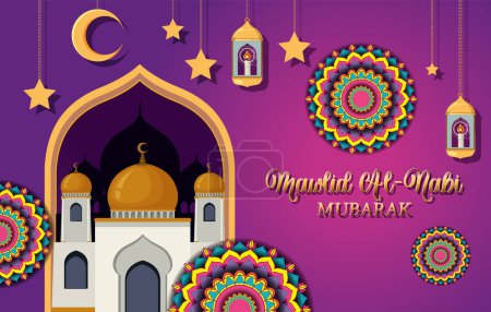 Illustration for Eid al-Adha Mubarak Banner Design illustration - Royalty Free Image