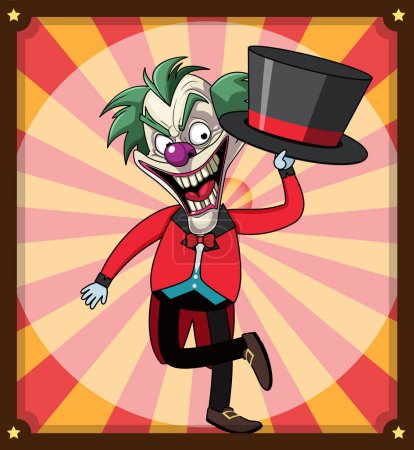 Illustration for Creepy clown on retro comic background illustration - Royalty Free Image