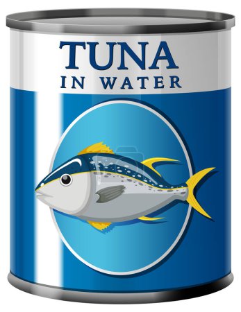 Illustration for Tuna Fish in Tin Can Vector illustration - Royalty Free Image