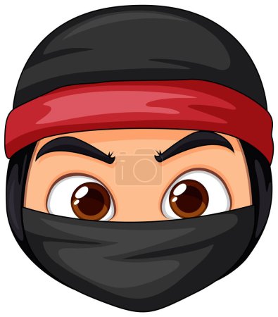 Téléchargez les illustrations : Illustration de personnage de dessin animé ninja asiatique - en licence libre de droit