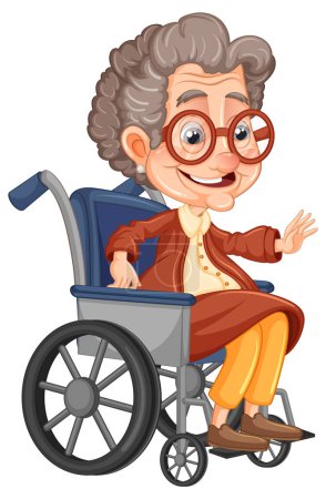 Ilustración de Personas mayores sentadas en silla de ruedas ilustración - Imagen libre de derechos