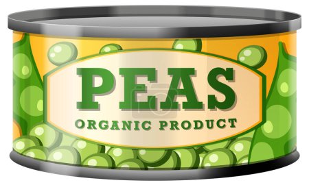 Illustration for Green Peas in Food Can illustration - Royalty Free Image