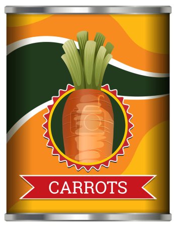 Illustration for Sliced Carrot in Food Can Vector illustration - Royalty Free Image