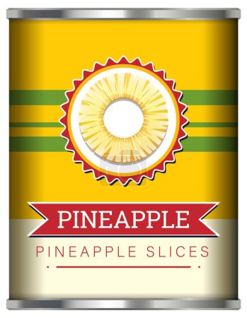 Illustration for Canned Sliced Pineapple Isolated illustration - Royalty Free Image