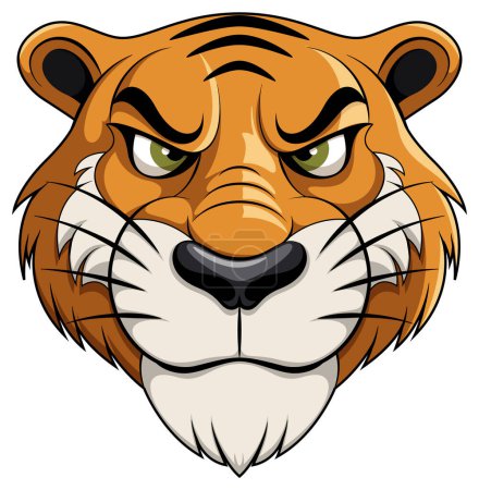 Ilustración de Cara de tigre Caricatura Personaje ilustración - Imagen libre de derechos