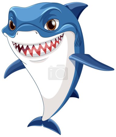 Téléchargez les illustrations : Illustration de personnage de dessin animé requin mignon - en licence libre de droit