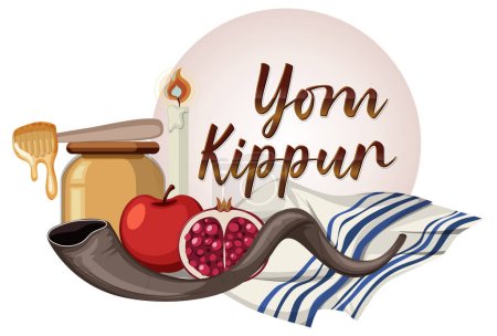 Illustration for Yom Kippur Jewish day illustration - Royalty Free Image
