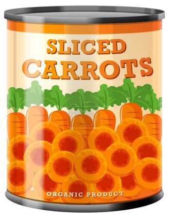 Illustration for Sliced Carrots in Food Can Vector illustration - Royalty Free Image