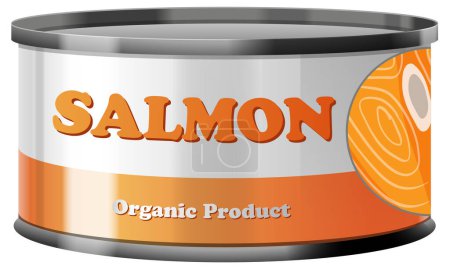 Illustration for Salmon Fish in Tin Can Vector illustration - Royalty Free Image