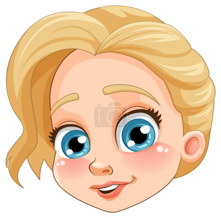 Illustration for Short hair woman head isolated illustration - Royalty Free Image