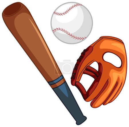 Illustration for Baseball Sport Equipment Set illustration - Royalty Free Image