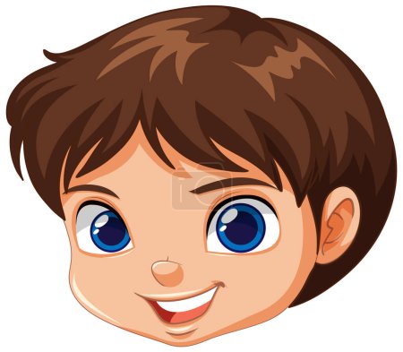 Illustration for Cute boy face smiling illustration - Royalty Free Image