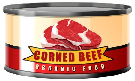 Ilustración de Corned Beef in Tin Can Vector ilustración - Imagen libre de derechos