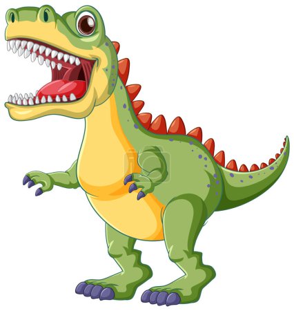 Téléchargez les illustrations : Fée queue dinosaure dessin animé personnage illustration - en licence libre de droit