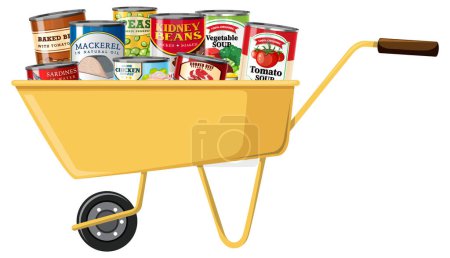 Illustration for Canned food for sale isolated illustration - Royalty Free Image