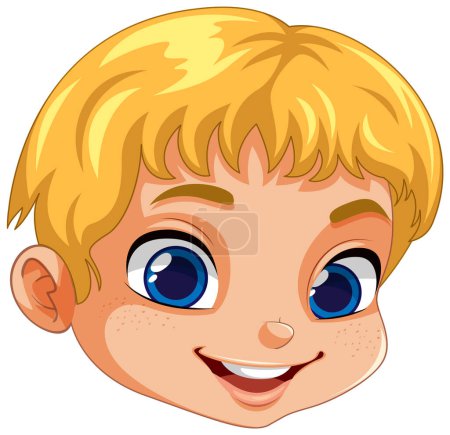 Illustration for Cute Boy Face with Blonde Hair Vector illustration - Royalty Free Image