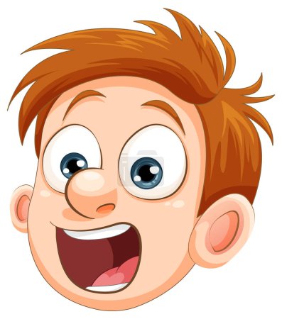 Illustration for Boy with Shocked Expression Vector illustration - Royalty Free Image