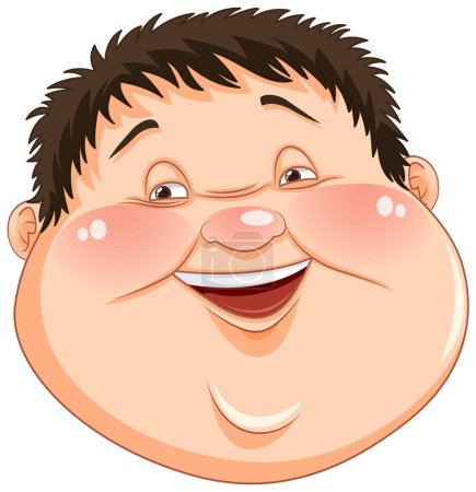 Ilustración de Cara de niño gordo ilustración de dibujos animados - Imagen libre de derechos