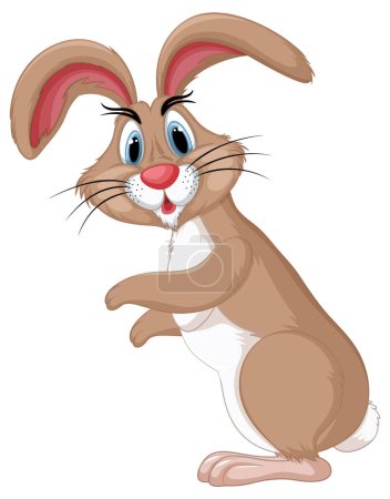Téléchargez les illustrations : Adorable lapin brun debout illustration - en licence libre de droit