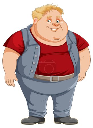 Illustration for Fat male cartoon character illustration - Royalty Free Image