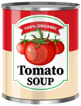 Illustration for Tomato Soup in Food Can Vector illustration - Royalty Free Image