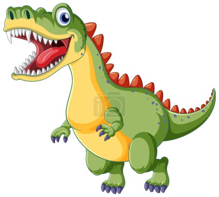 Illustration for Fairy tail dinosaur cartoon character illustration - Royalty Free Image