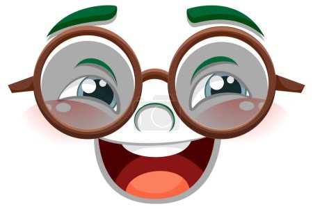 Illustration for A happy emoticon face illustration - Royalty Free Image