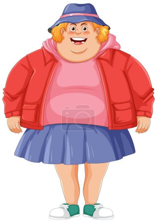 Illustration for Overweight female cartoon character illustration - Royalty Free Image