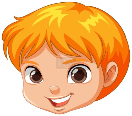 Illustration for Cute boy face smiling illustration - Royalty Free Image