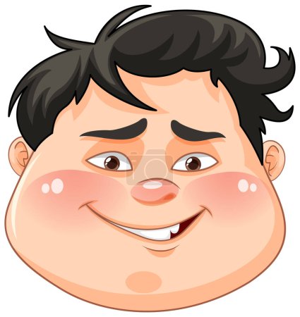Illustration for Face of fat boy cartoon illustration - Royalty Free Image