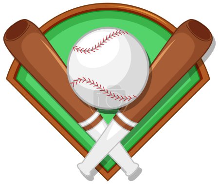 Téléchargez les illustrations : Illustration vectorielle de Baseball Bat Cross - en licence libre de droit