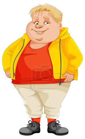 Illustration for Fat boy cartoon character illustration - Royalty Free Image