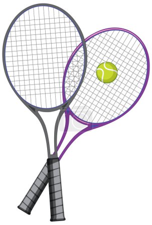 Ilustración de Raqueta de tenis con ilustración de vector de pelota - Imagen libre de derechos