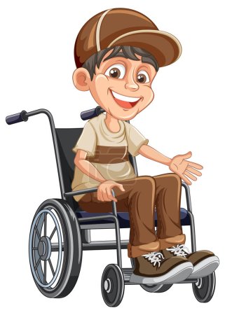 Illustration for A Disabled Person in a Wheelchair illustration - Royalty Free Image