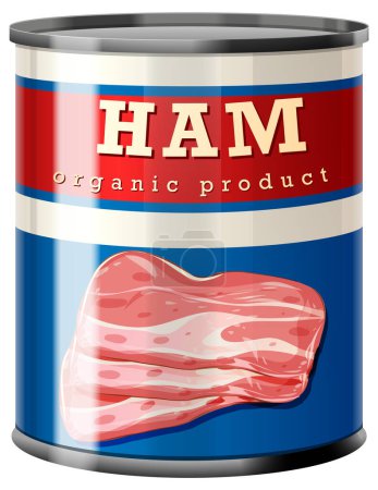 Illustration for Ham in Tin Can Vector illustration - Royalty Free Image