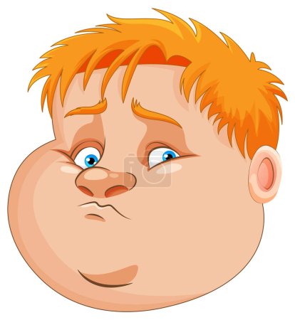 Illustration for Face of fat boy cartoon illustration - Royalty Free Image