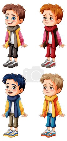 Illustration for Cute boy cartoon character illustration - Royalty Free Image