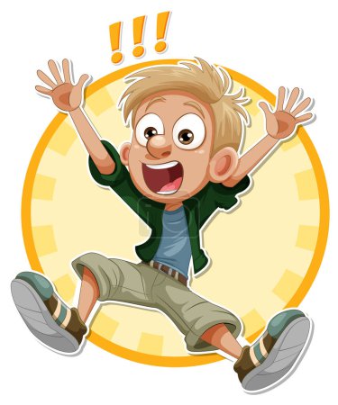 Illustration for Jumping Boy Cartoon Character illustration - Royalty Free Image