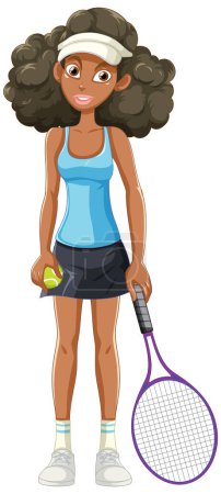 Ilustración de Jugadora de tenis femenina con ilustración de raqueta - Imagen libre de derechos